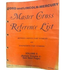 1979 Ford Lincoln Mercury Master Cross Reference List Vol 5 Motorcraft Manual